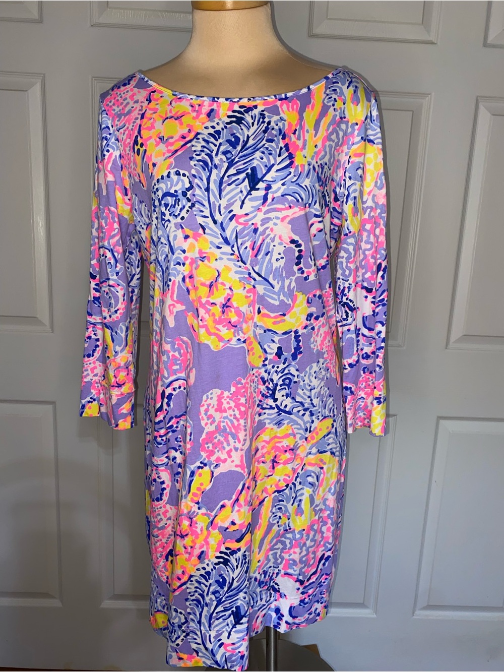 Lilly Pulitzer Marlowe Dress So Snappy Pastel Lavender, Pink & Blue, Sea Turtles